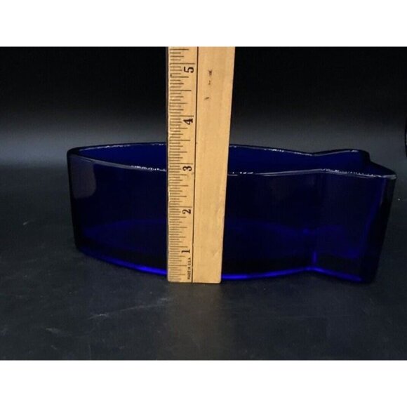 Cobalt Blue Fish 8” Serving Dish Vintage - Picture 7 of 12